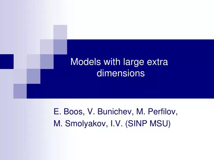 models with large extra dimensions