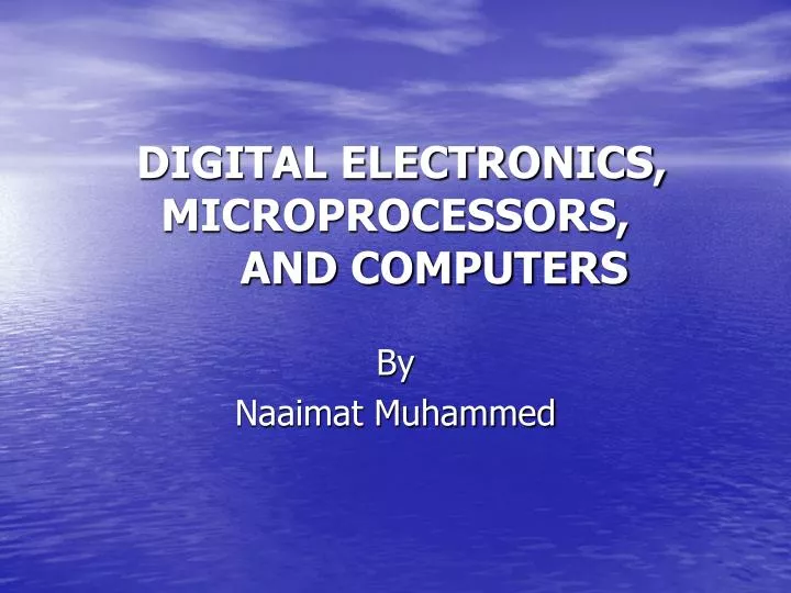 digital electronics microprocessors and computers