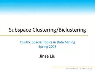 Subspace Clustering/Biclustering