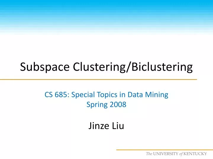 subspace clustering biclustering