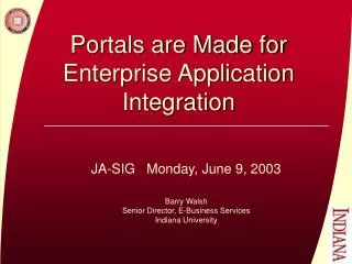 Portals are Made for Enterprise Application Integration