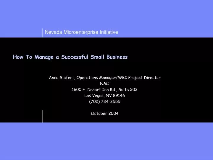 how to manage a successful small business