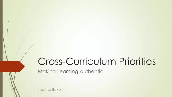cross curriculum priorities