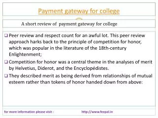One Of The Best Online hub of payment gateway for college