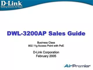 DWL-3200AP Sales Guide
