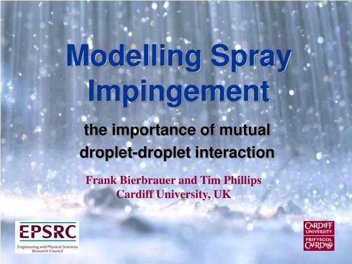 modelling spray impingement