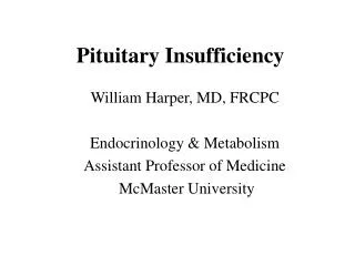 Pituitary Insufficiency