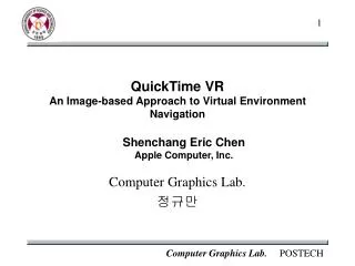 QuickTime VR An Image-based Approach to Virtual Environment Navigation