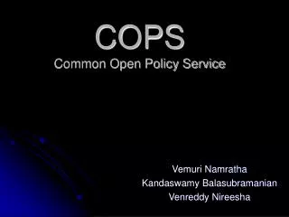 COPS Common Open Policy Service