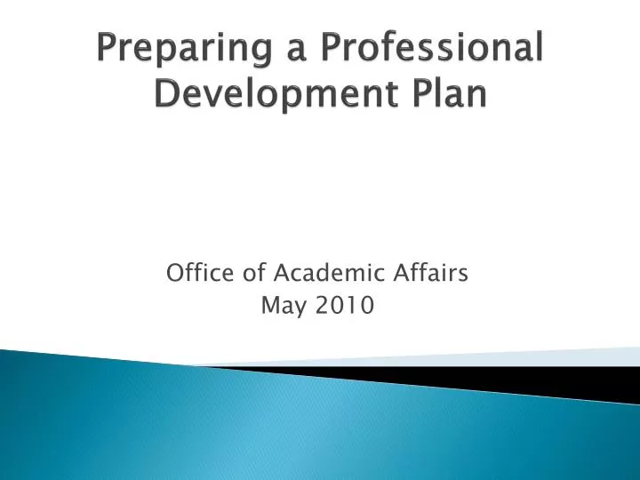 preparing a professional development plan