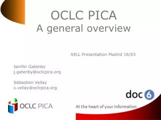 OCLC PICA A general overview