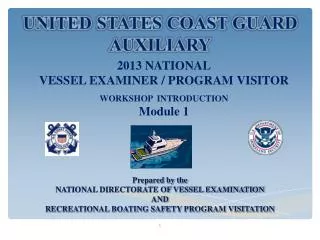 Prepared by the NATIONAL DIRECTORATE OF VESSEL EXAMINATION AND