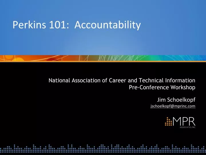 perkins 101 accountability