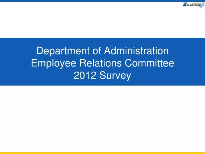 department of administration employee relations committee 2012 survey