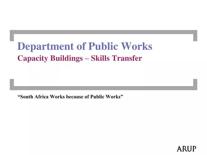 department of public works capacity buildings skills transfer