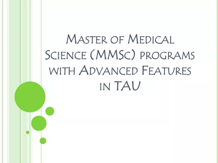master of medical science mmsc programs with advanced features in tau