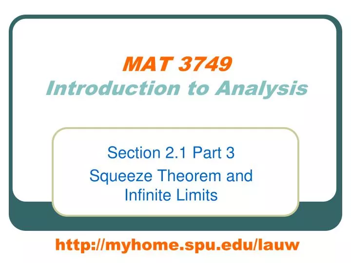 mat 3749 introduction to analysis
