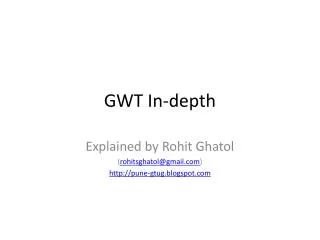 GWT In-depth