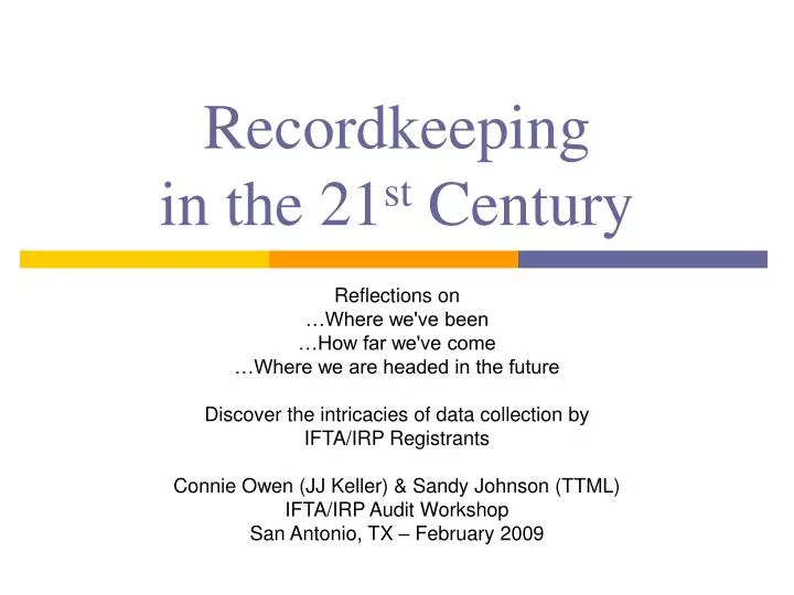 recordkeeping in the 21 st century