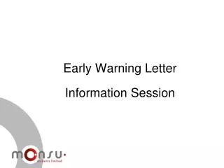 Early Warning Letter Information Session