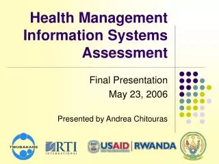 Health Management Information Systems Assessment