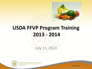 USDA FFVP Program Training 2013 - 2014
