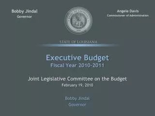 Executive Budget Fiscal Year 2010-2011