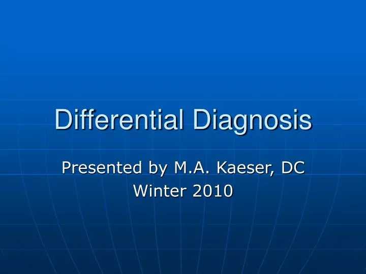 differential diagnosis