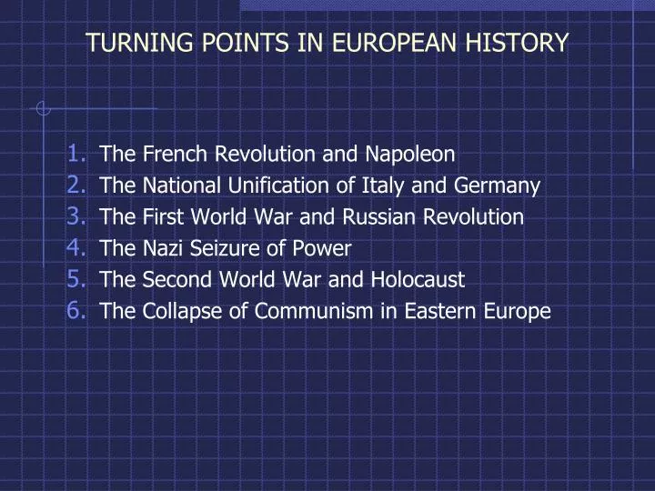 turning points in european history