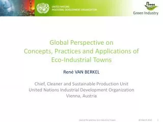 Global Perspective on Concepts, Practices and Applications of Eco-Industrial Towns