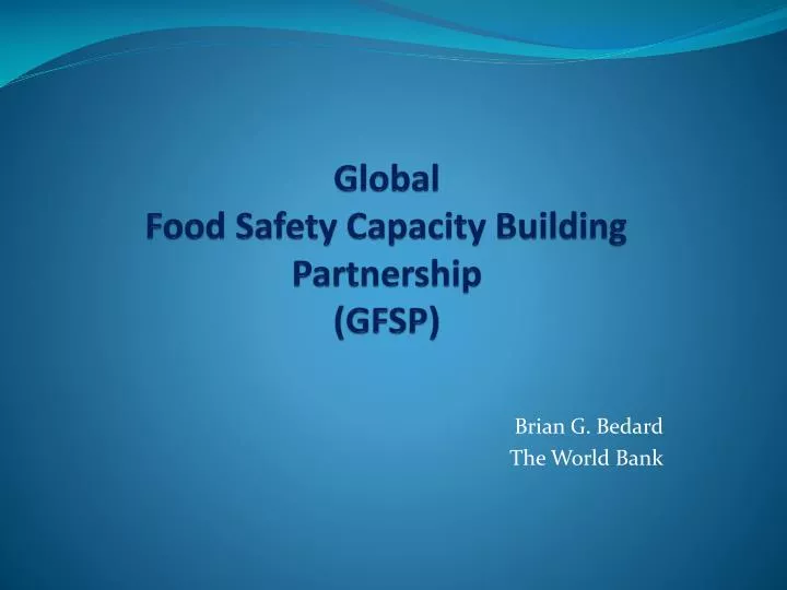 global food safety capacity building partnership gfsp