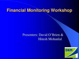 Financial Monitoring Workshop