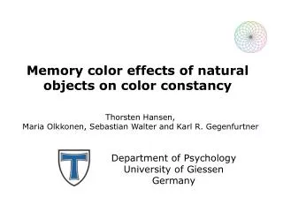 Memory color effects of natural objects on color constancy