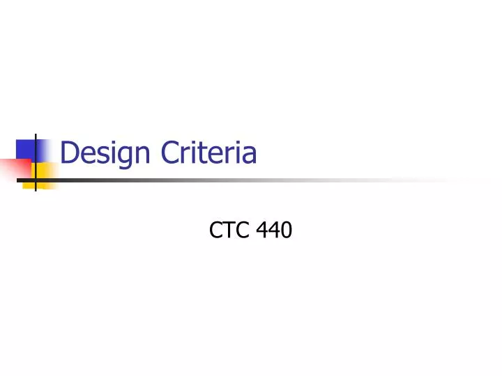 design criteria