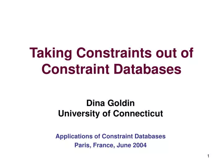 taking constraints out of constraint databases