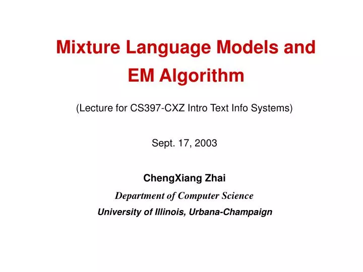 mixture language models and em algorithm