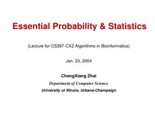 Essential Probability &amp; Statistics