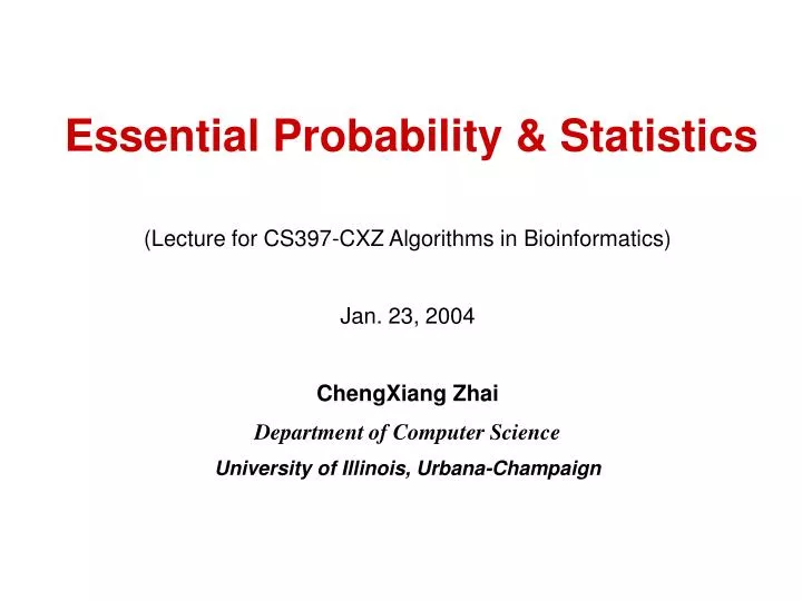 essential probability statistics
