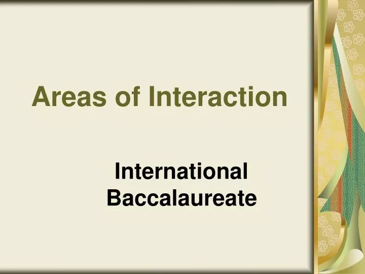 areas of interaction