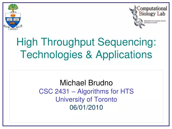 high throughput sequencing technologies applications