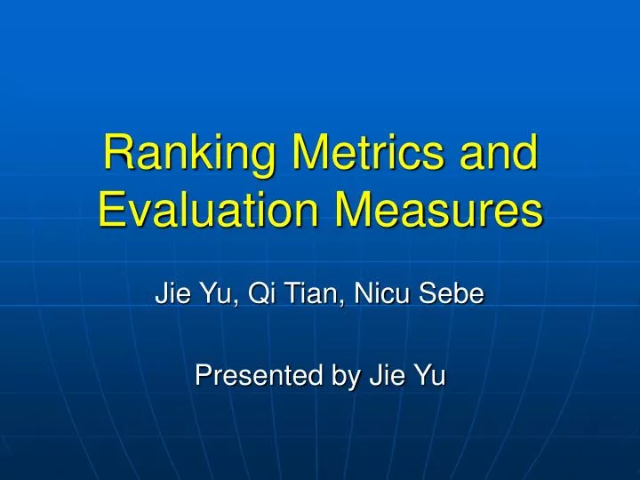 ranking metrics and evaluation measures