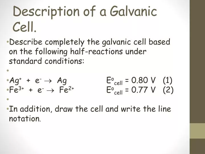 description of a galvanic cell
