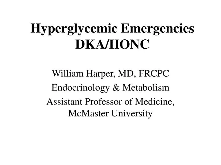 hyperglycemic emergencies dka honc