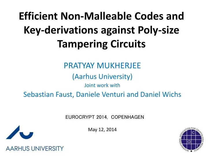 efficient non malleable codes and key derivations against poly size tampering circuits