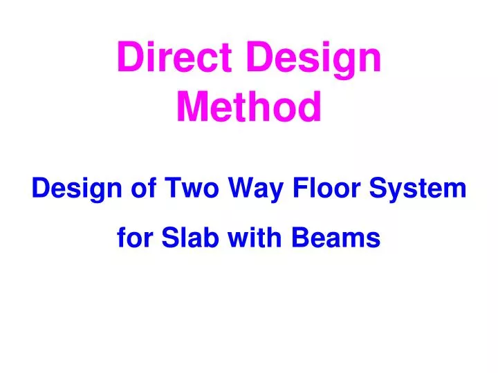 direct design method