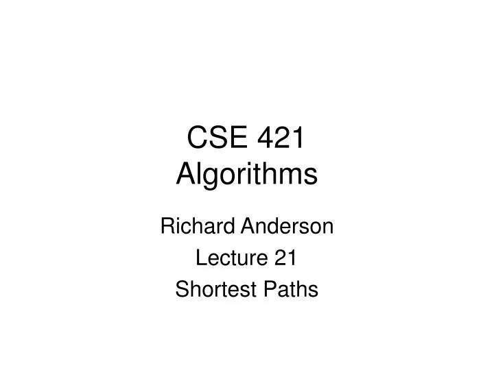 cse 421 algorithms