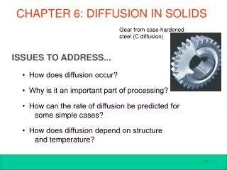 CHAPTER 6: DIFFUSION IN SOLIDS