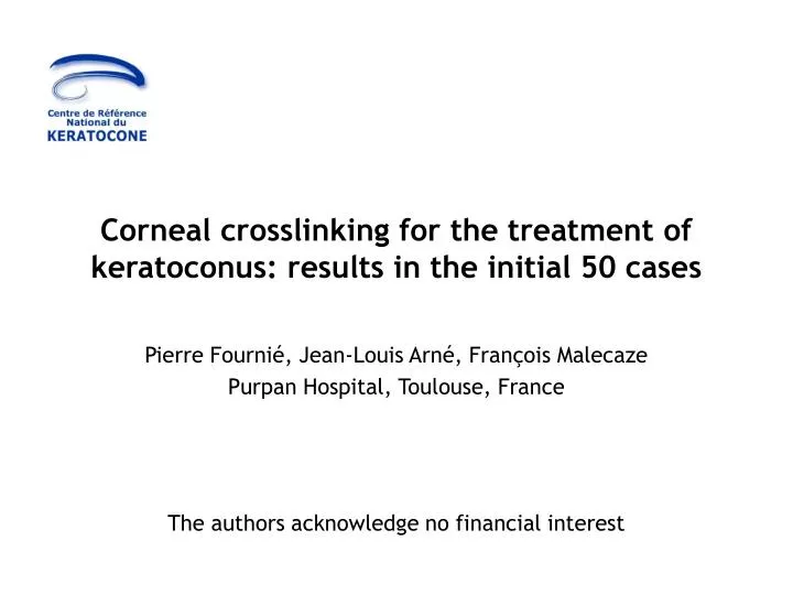 corneal crosslinking for the treatment of keratoconus results in the initial 50 cases
