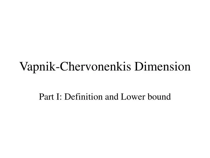 vapnik chervonenkis dimension