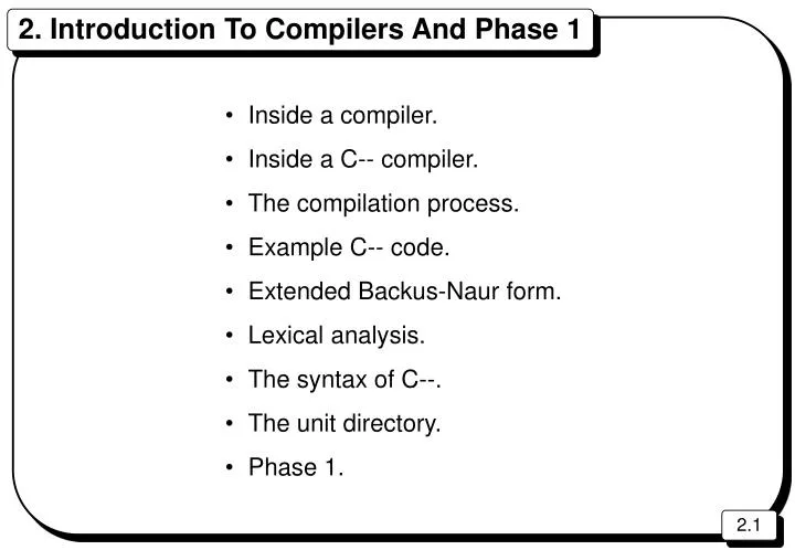 2 introduction to compilers and phase 1